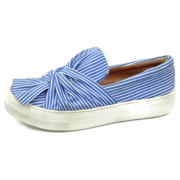 A New Day Blue and White Striped Canvas Boat Shoes - Picture 2 of 4